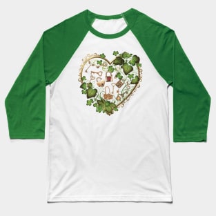 Locks of Love - Vintage Keys in a Celtic Floral Heart Baseball T-Shirt